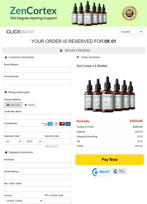 Checkout your order ResevrenCortex